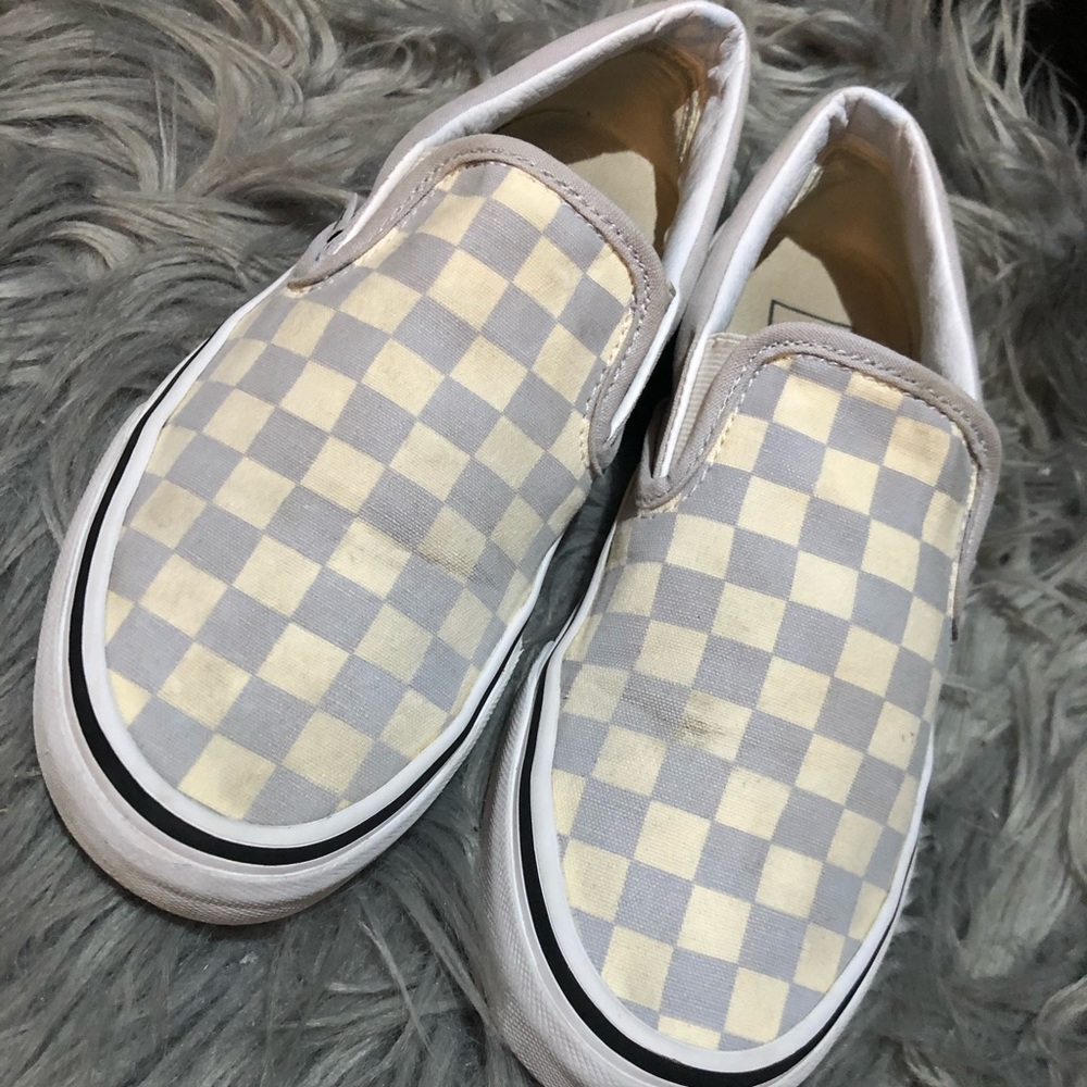 Vans Blue & White Checker Slides